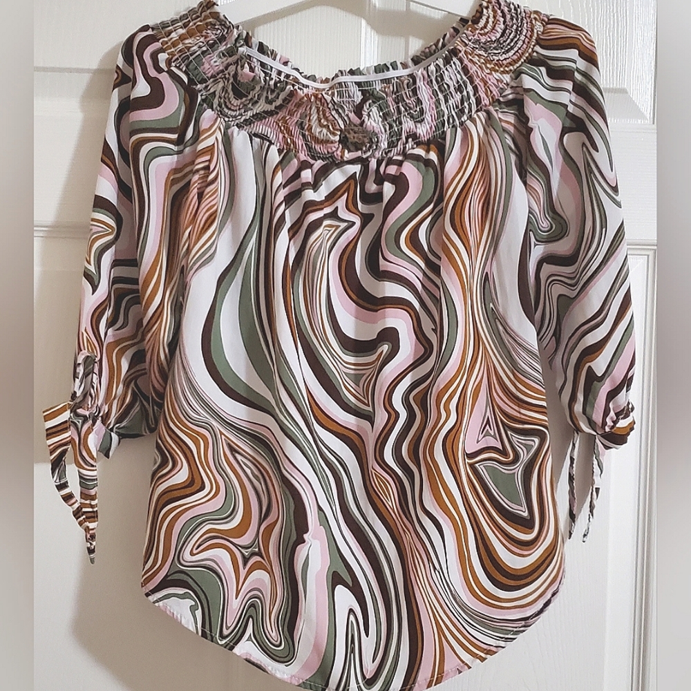 Multi-color Rue 21 off shoulder top